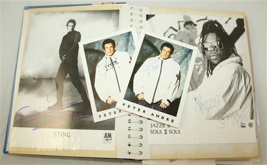 Five autograph albums and two albums of signed photos of 1980s-90s pop stars and celebrities